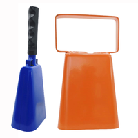 Vente flash : cloche à vache personnalisée avec logo, grande cloche à vache de sport, cloche à vache noire avec poignée