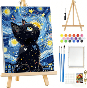 Kit Pittura a Numeri '<span class=keywords><strong>Notte</strong></span> <span class=keywords><strong>Stellata</strong></span>' di Van Gogh - Set Completo per Adulti con Tela e Colori Acrilici - Product Image 1