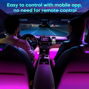 <span class=keywords><strong>Bande</strong></span> lumineuse <span class=keywords><strong>LED</strong></span> flexible RGB de haute qualité pour l'ambiance de la voiture, accessoires intérieurs décoratifs, lumière ambiante musicale sans fil - Product Image 5