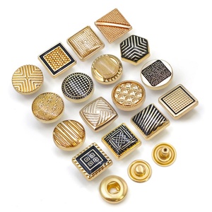 Custom Logo Engraved 12mm Metal Snap Buttons for Men Shirts Garment Accessories - Product Image 6