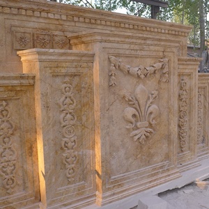 Diseño de <span class=keywords><strong>Altar</strong></span> para el Hogar en Piedra Travertino Amarilla Religiosa Tallada a Mano - Product Image 4