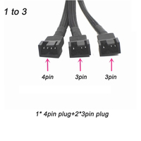 1 ke 1 2 3 4 Splitter PWM 4pin 3pin komputer Mainboard kipas CPU konektor kabel ekstensi 3 4 pin untuk sistem pendingin komputer