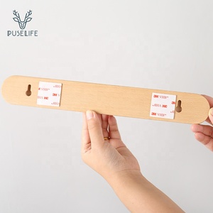 Support <span class=keywords><strong>mural</strong></span> étagère en bois avec crochets en laiton <span class=keywords><strong>pour</strong></span> <span class=keywords><strong>manteau</strong></span> clé vêtements suspendus - Product Image 5