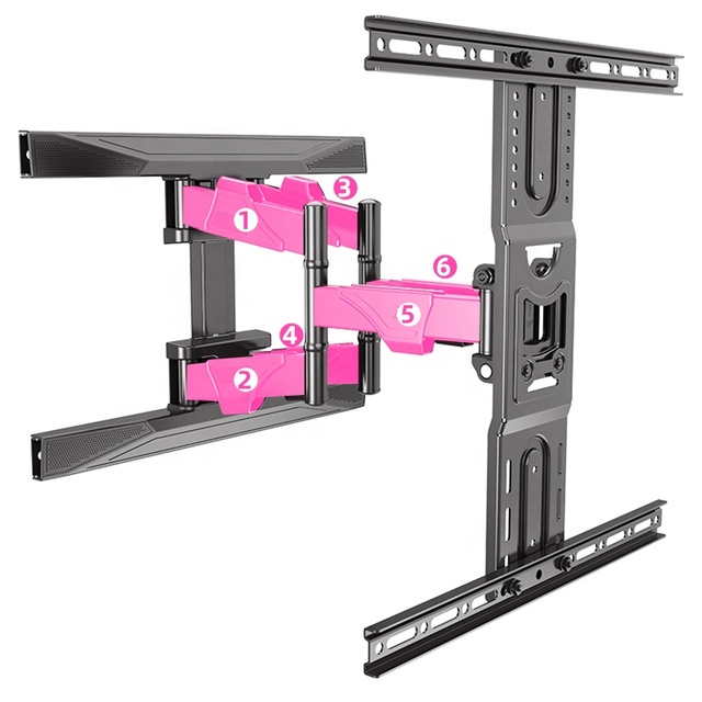 Vesa 600*400mm Swivel Articulating Steel TV Mount Wall Bracket 45-75 Inch 100lbs Capacity