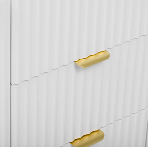 <span class=keywords><strong>Buffet</strong></span> cannelé <span class=keywords><strong>scandinave</strong></span> de 47.24 po avec 3 tiroirs et 2 armoires à portes Table de <span class=keywords><strong>buffet</strong></span> et meuble de rangement d'appoint avec poignée en aluminium - Product Image 6