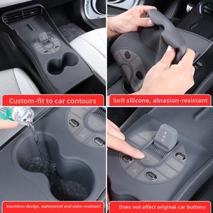 แผ่นรองซิลิโคนสำหรับคอนโซลกลาง BYD Seal 05dmi พร้อมฟังก์ชั่นชาร์จไร้สาย แผ่นป้องกันที่เก็บเกียร์และที่วางแก้ว - Product Image 4
