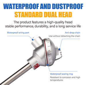 เซ็นเซอร์เทอร์โมเวลความแม่นยำสูงจอแสดงผล LCD มีความแม่นยำสูงสื่อสารผ่าน USB เทอร์โมเวลสเตนเลสทนทานความละเอียด1C 300มม. - Product Image 2