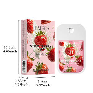 Perfume Top Card al por mayor, fabricado en fábrica, perfume de viaje con aroma a frutas, fresa y vainilla, spray para cabello y cuerpo, sin alcohol. - Product Image 1