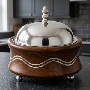 Olla de Cocina Moderna y Duradera de Madera de Lujo con Tapa de Acero Inoxidable y Revestimiento Antiadherente de Cerámica - Product Image 3