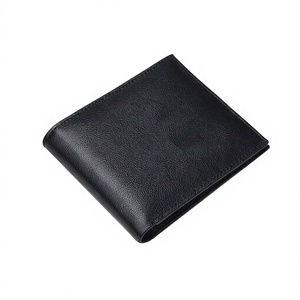 Portefeuille court en cuir véritable noir, porte-cartes de visite fin, portefeuille souple pour homme - Product Image 3