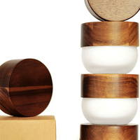 Vietnam WeWood pot de crème de sel de bain en verre dépoli naturel avec bouchon à vis en bois de bambou pour couvercles d'emballage cosmétique fermetures de bouteilles