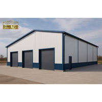 Entrepôt industriel préfabriqué en structure métallique avec ossature métallique pour applications d'atelier, de ferme, de garage ou de hangar