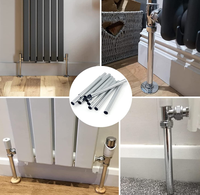 Manchons de tuyau de radiateur à effet chromé pour système de chauffage de l'eau domestique, 15mm x 202mm
