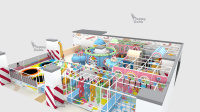 Aire de jeux intérieure couleur macaron, thème bonbons, aménagement personnalisé, équipement d'aire de jeux intérieure commerciale pour centres commerciaux