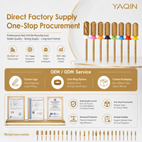 Yaqin Embouts de ponceuse à ongles en carbure de tungstène, personnalisés, de sécurité, lisses, à forme de baril large, 3XC 4XC 5XC pour manucure en salon