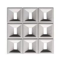 Brique creuse en PU, modèle de bloc de construction à 9 trous, pour décoration murale intérieure, avec motif de balcon incliné et motif à neuf grilles, couleur rouge, composant Ins