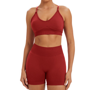 Conjunto de Yoga de 2 Piezas sin Costuras, Ropa Deportiva de Secado Rápido para Correr al Aire Libre y Hacer Deporte, Atuendo Femenino - Product Image 2