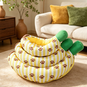 <span class=keywords><strong>Cama</strong></span> para Mascotas de Felpa Suave con Forma de Plátano, Nido de Lujo para Gatos, Cojín Lavable para Perros, para Mascotas Pequeñas y Medianas - Product Image 3