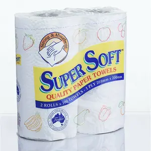 Custom Embossed Disposable Water Absorption Different Sizes Layers Roll Kitchen Paper Tissue