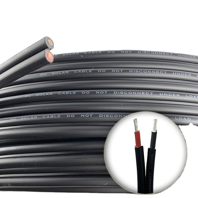 TUV Certification 2x4mm2 6mm2 10mm2 Twin Core Dc Solar Pv Panel Electric Wire Copper Cable