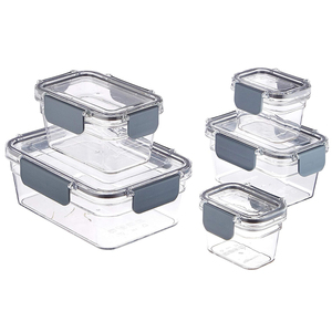 Fiambrera a prueba de fugas Productos secos Ingredientes frescos Escuela o trabajo Microondas Contenedores de plástico para almacenamiento de alimentos con tapa de bloqueo transparente - Product Image 1