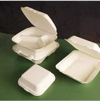 Biologisch afbreekbare PLA-gecoate bagasse clamshell voedselverpakking lunchbox wegwerpverpakking van suikerriet