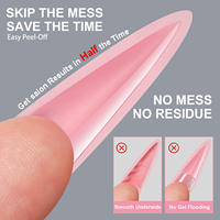 Formes à ongles professionnelles de salon, double extension, style français, écologiques, pour étiquettes privées