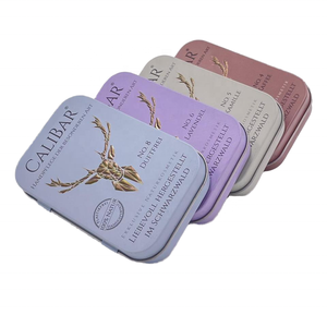 Hộp thiếc kim loại nhỏ hình chữ nhật màu đen 95x60x20mm có nắp bản lề, bán buôn, dùng để đóng gói kẹo bạc hà - Product Image 1