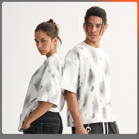 T-shirt 100% coton pour hommes en détresse Vintage surdimensionné Double couche recadrée Boxy Streetwear Unique Hip Hop Print Design