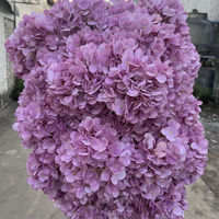 Hochzeit 5 Köpfe Faux Burgund Hortensien Kunstseide Real Touch Lila Hortensie Seiden blume