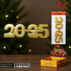 แว่นตาปาร์ตี้ปีใหม่ Eb 2025 สีทอง แว่นตาแฟนซีสำหรับงานเฉลิมฉลอง - Product Image 2