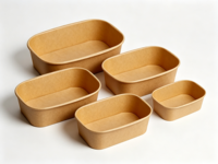 Bols à salade jetables écologiques imprimés sur mesure avec couvercles 28oz/750ml pour fêtes, en papier kraft