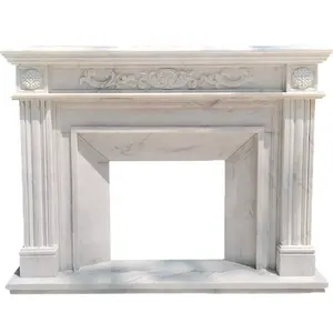 Cheap natural stone marble fireplace in victorian style