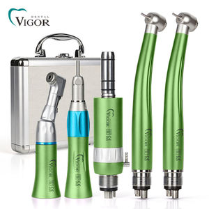 Kit de 5 Pièces pour Pièces à Main Dentaires : Turbine Haute Vitesse Colorée et Moteur Pneumatique Basse Vitesse, 4 Trous, Bouton Poussoir - Product Image 1