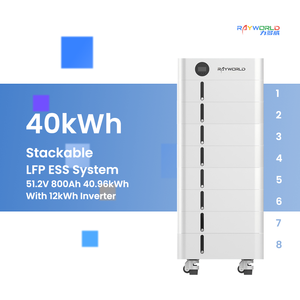 Système de Stockage d'Énergie Solaire Hybride Rayworld Tout-en-un avec Batterie LiFePO4 et Onduleur 51.2V 40kWh pour la Maison - Direct Usine - Product Image 1