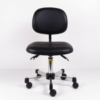 Mobilier de laboratoire Chaise de travail antistatique ESD en cuir PU conducteur bleu pour salle blanche