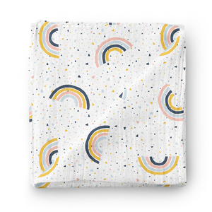 Arco Iris nuevo diseños personalizados al por mayor tela de la <span class=keywords><strong>muselina</strong></span> orgánica de algodón de bambú Swaddle Wrap bebé Manta - Product Image 3
