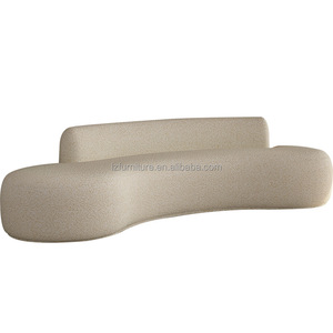 Ensemble Courbé en Tissu Bouclé Blanc Velours Style Européen Moderne, Mousse Haute Densité Écologique et Durable pour Usage Commercial Hôtelier - Product Image 3