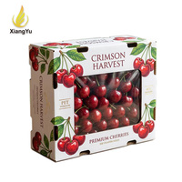 Boîte d'emballage personnalisée pour cerises avec fenêtre transparente anti-buée en PET, 2 kg, 5 kg, boîte d'expédition de fruits en carton ondulé écologique et recyclable