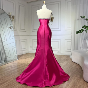 Serene Hill LA71923 <span class=keywords><strong>Abito</strong></span> <span class=keywords><strong>da</strong></span> <span class=keywords><strong>Sera</strong></span> Semplice Stile Sirena in Raso <span class=keywords><strong>Fucsia</strong></span> Senza Spalline con Scialle Abiti <span class=keywords><strong>da</strong></span> Cerimonia per Donne Iraq - Product Image 6