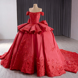 Jancember 241123 Vintage rouge grande taille femmes robes de soirée gonflées avec nœud - Product Image 3