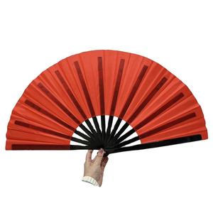 Ventilador de mano plegable de bambú en blanco ecológico de 33cm con decoración pintada para regalos de negocios o recuerdos en stock. - Product Image 4