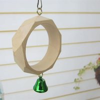 Anneau suspendu coloré perlé pour perroquet avec clochette et balançoire, accessoire de cage pour oiseaux, jouet à mâcher et à suspendre pour perroquet