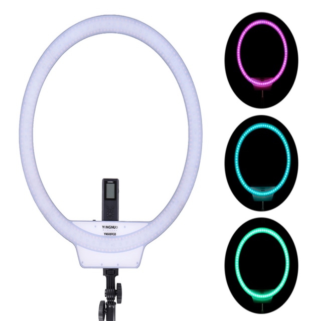 YONGNUO YN608 RGB LED Video Light Photography Video Ring Light 5500K+RGB Full Color with Remote Controller for Live Video Selfie