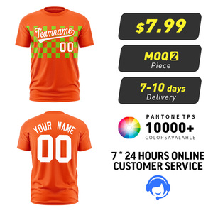 T-shirt a maniche corte a quadri di alta qualità all'ingrosso, personalizzabili <span class=keywords><strong>con</strong></span> nomi e loghi di squadre, adatte per abbigliamento sportivo. - Product Image 2