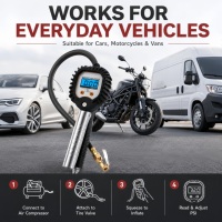 AstroAI Jauge de gonflage de pneu numérique portable Pistolet de gonflage de pneu de véhicule automatique Caractéristiques principales Véhicule de voiture numérique portable