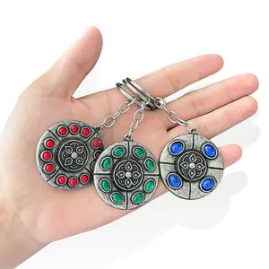 Portachiavi da gioco Elden Ring rosso verde blu ambra amuleto portachiavi ciondolo gioiello migliorato - Product Image 1