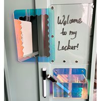 Kit d'accessoires pour casier scolaire : miroir magnétique, porte-stylo, tableau effaçable magnétique, marqueurs effaçables à sec