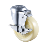 Roda Putar Industri VIMA Durable 3-5 Inch Besi Polipropilena PP Tugas Berat dengan Rem Bantalan Bola Ganda Beban 300kg