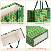 Bolsas de Regalo Navideñas Premium con Acabado Brillante y Asas de Listón en Tamaños Surtidos para Envolver Regalos Navideños